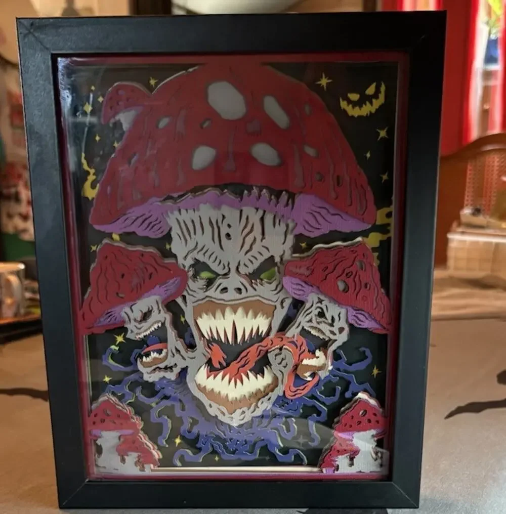 Halloween Creepy Mushroom Handmade Paper 3D Picture